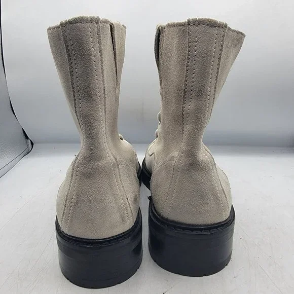 All Saints Ariel Womens Gray Suede Front Zip Booties Going Out